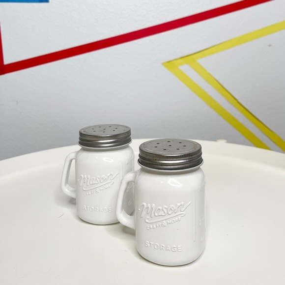 Other - Set of two Mason Jar Mini White Shakers